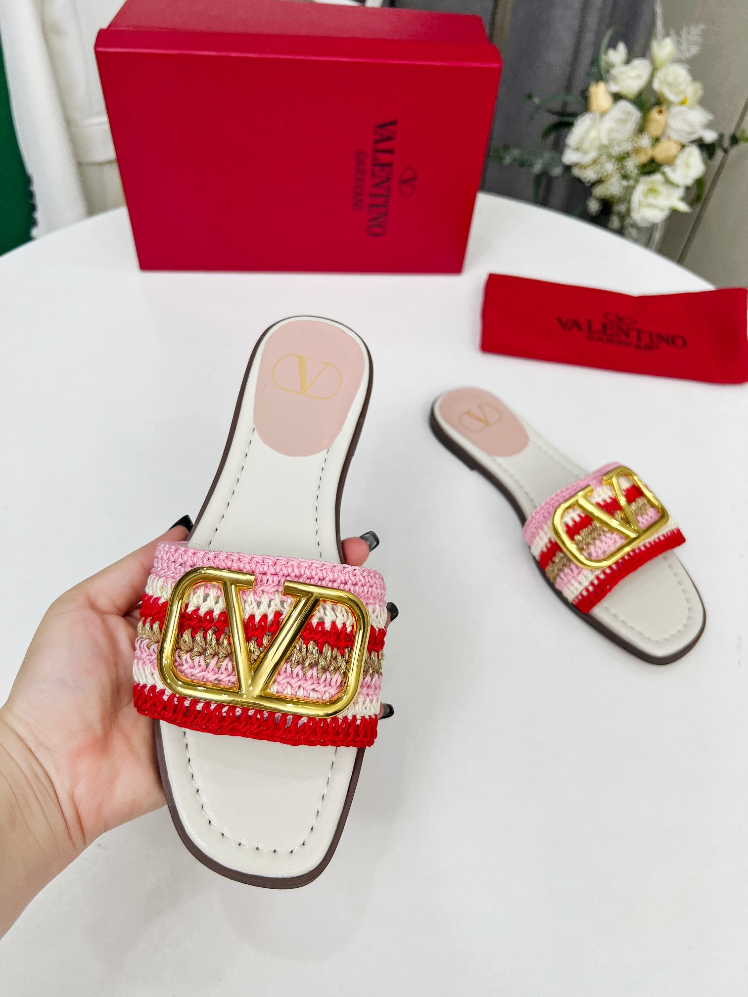 Valentino Handmade Woven Leather Sandals Slides with Logo Buckle 3 a1745242213417 6057
