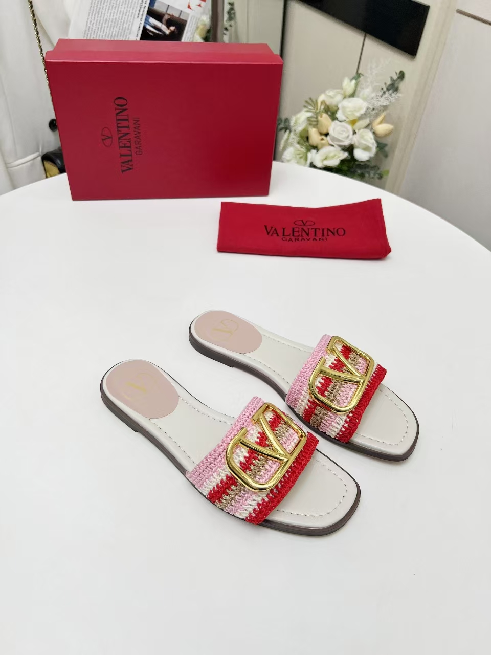 Valentino Handmade Woven Leather Sandals Slides with Logo Buckle 8 a1745242214327 0742