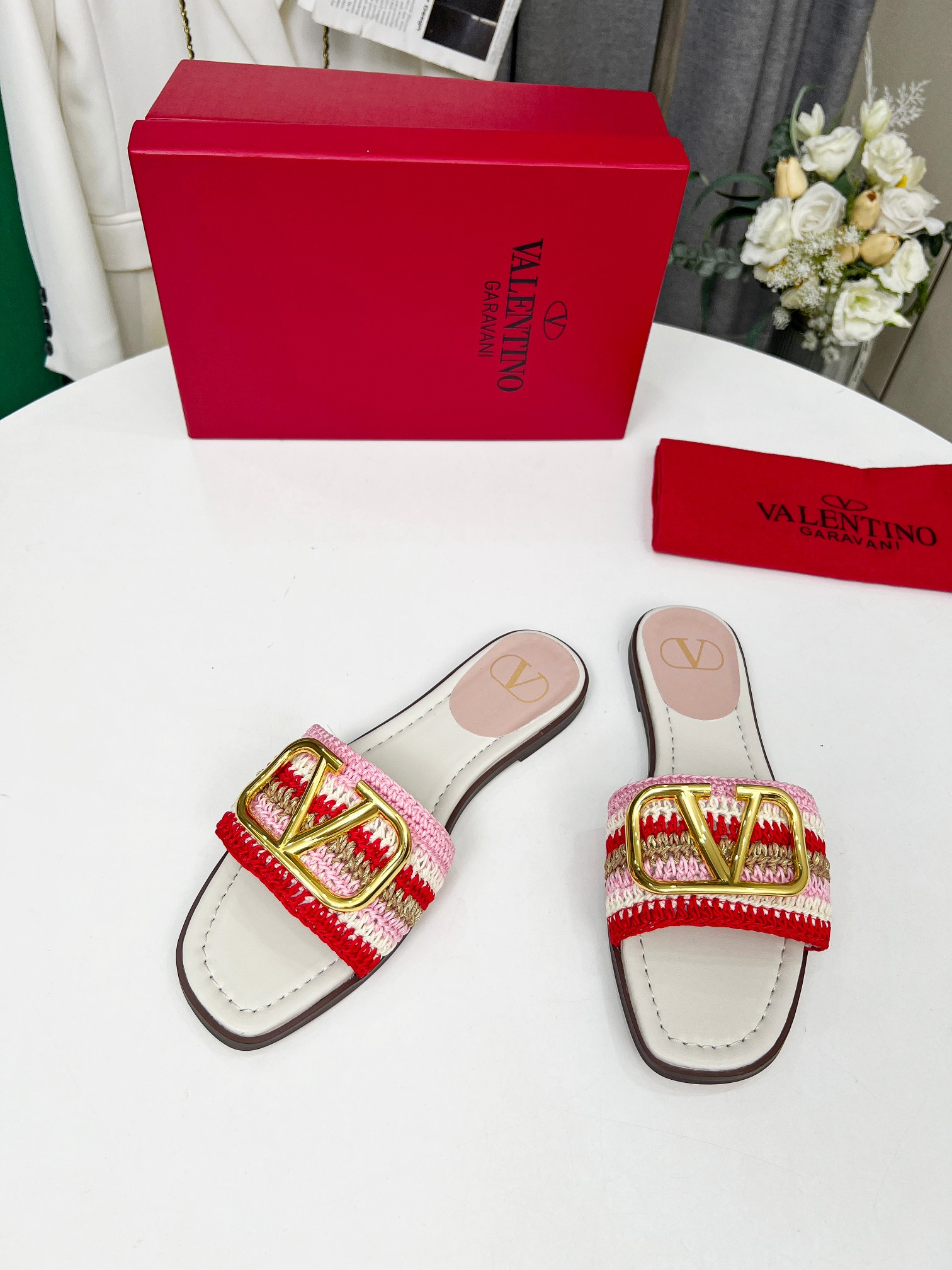 Valentino Handmade Woven Leather Sandals Slides with Logo Buckle 9 a1745242214535 6475