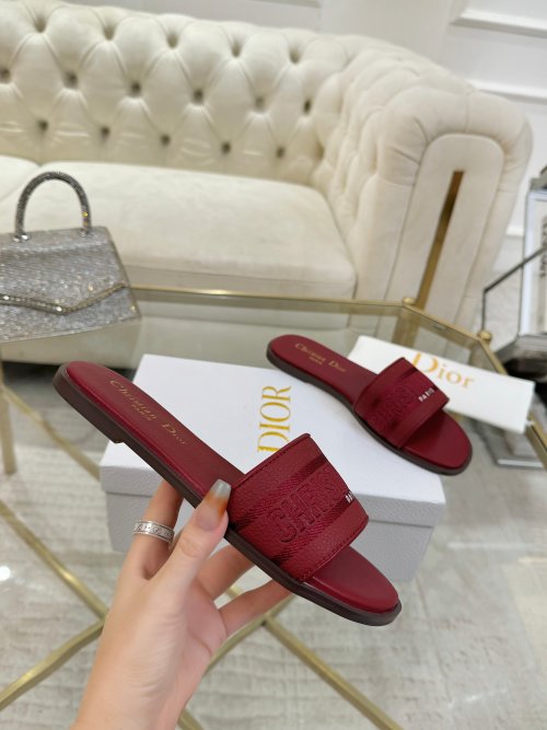 Dior D-Club Slides: Elegant Embroidered Flat Sandals for Women 1 Dior D-Club Slides: Elegant Embroidered Flat Sandals for Women
