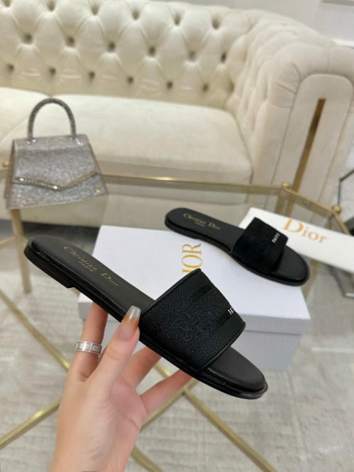 Dior D-Club Women's Embroidered Logo Slides, Comfortable and Chic 1 Dior D-Club Women's Embroidered Logo Slides, Comfortable and Chic