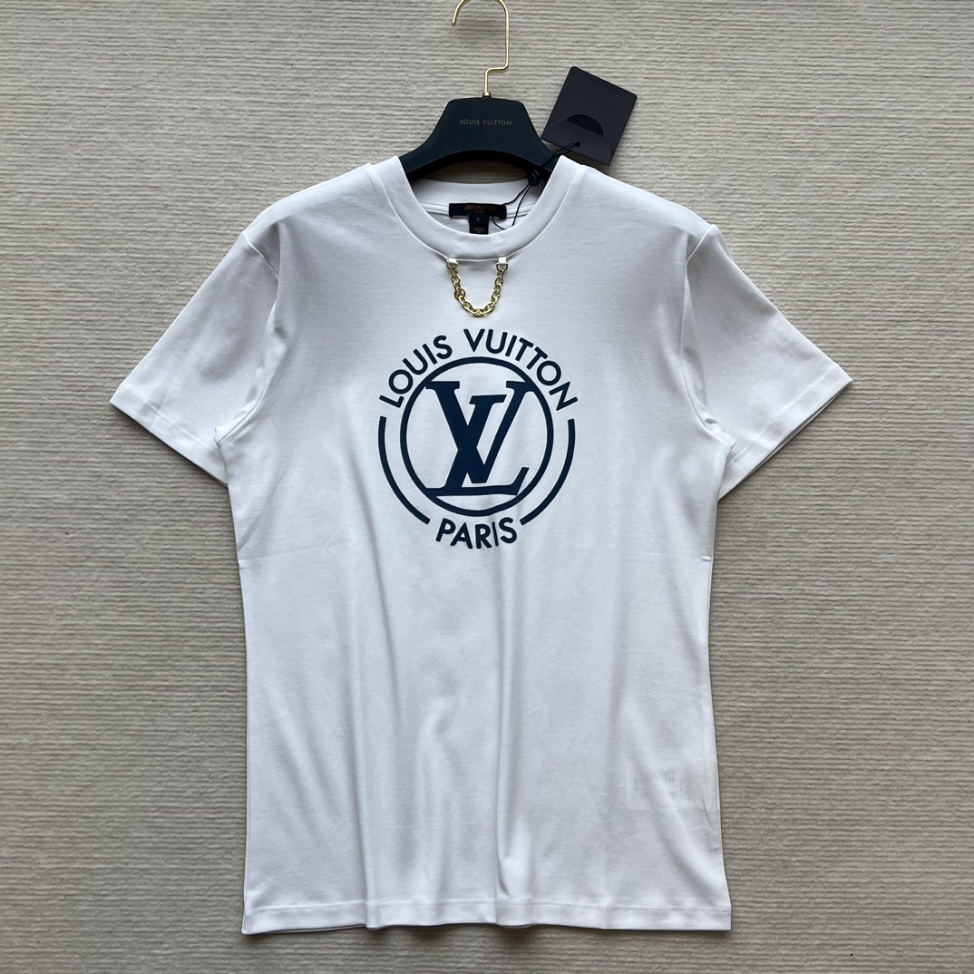 Louis Vuitton Kleding T-Shirt Afdrukken Lente/Zomercollectie