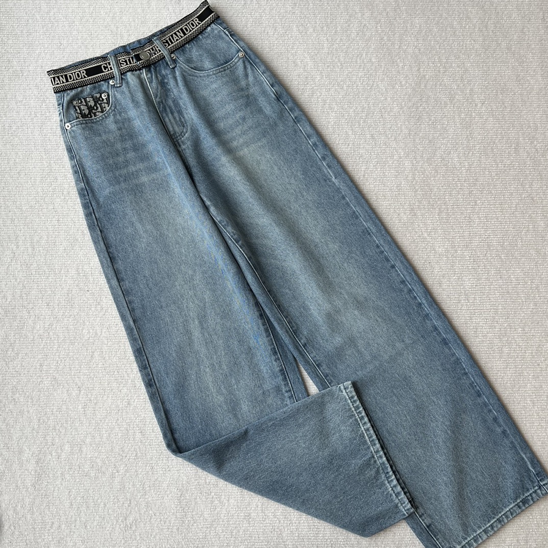 Dior Kleidung Jeans Spleißen Denim Frühling/Sommer Kollektion