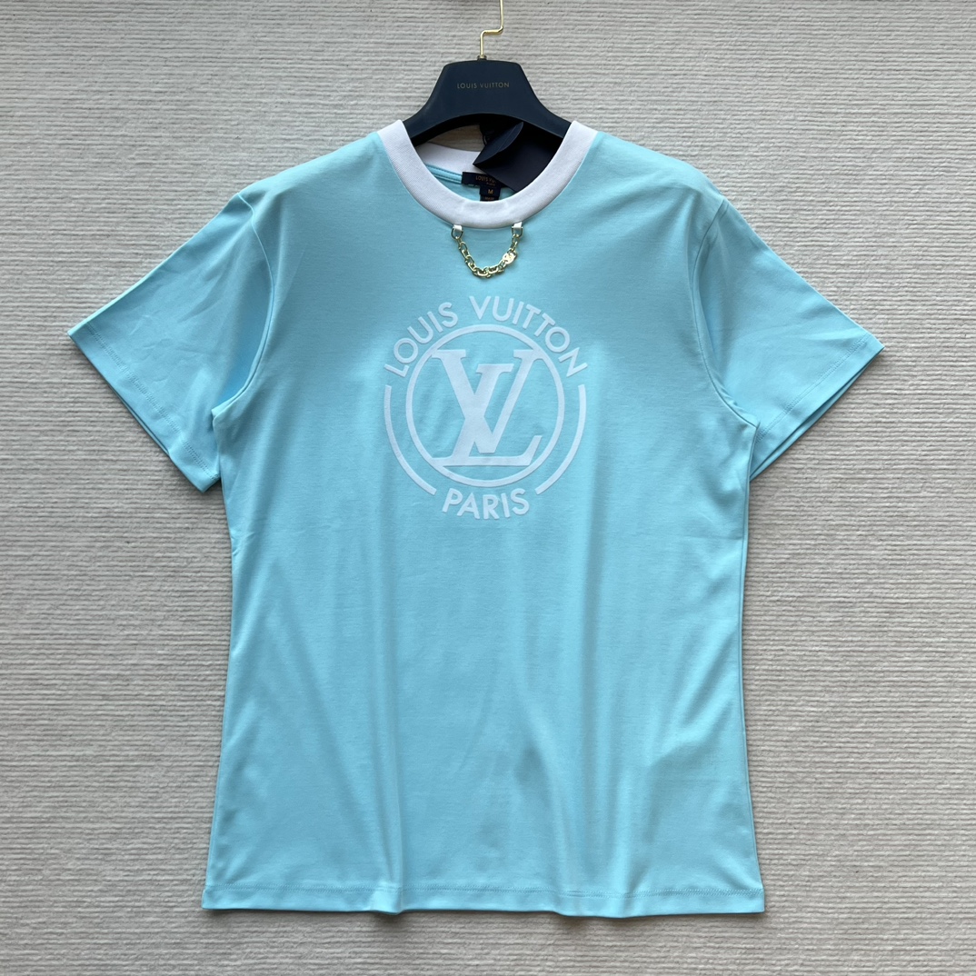 Louis Vuitton Vêtements T-Shirt Meilleure réplique de créateurs
 Blanc Imprimé Coton Collection printemps – été La plage