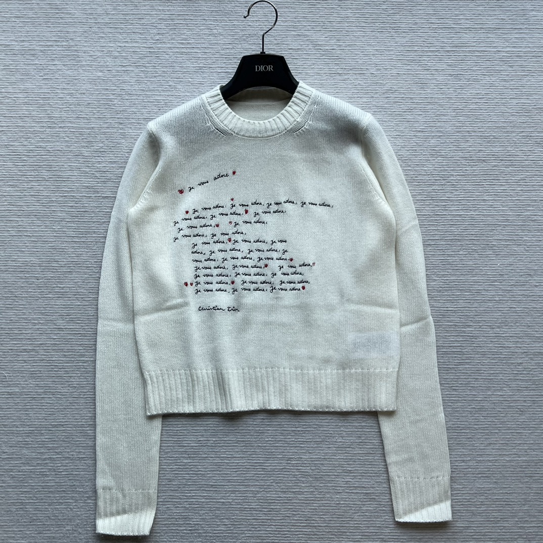 Dior AAA
 Kleidung Sweatshirts Stickerei Kaschmir Herbst/Winter Kollektion