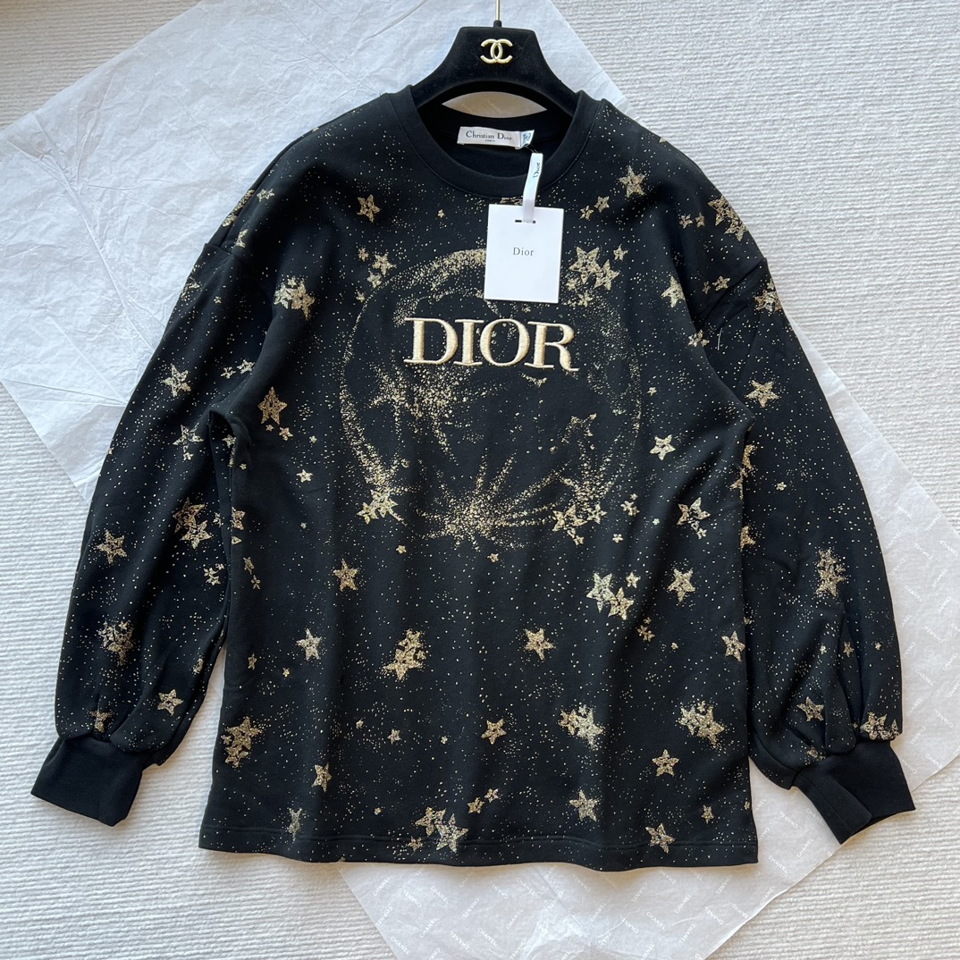 Dior Kleidung Sweatshirts Beige Schwarz Bronzen Herbst/Winter Kollektion Langarm