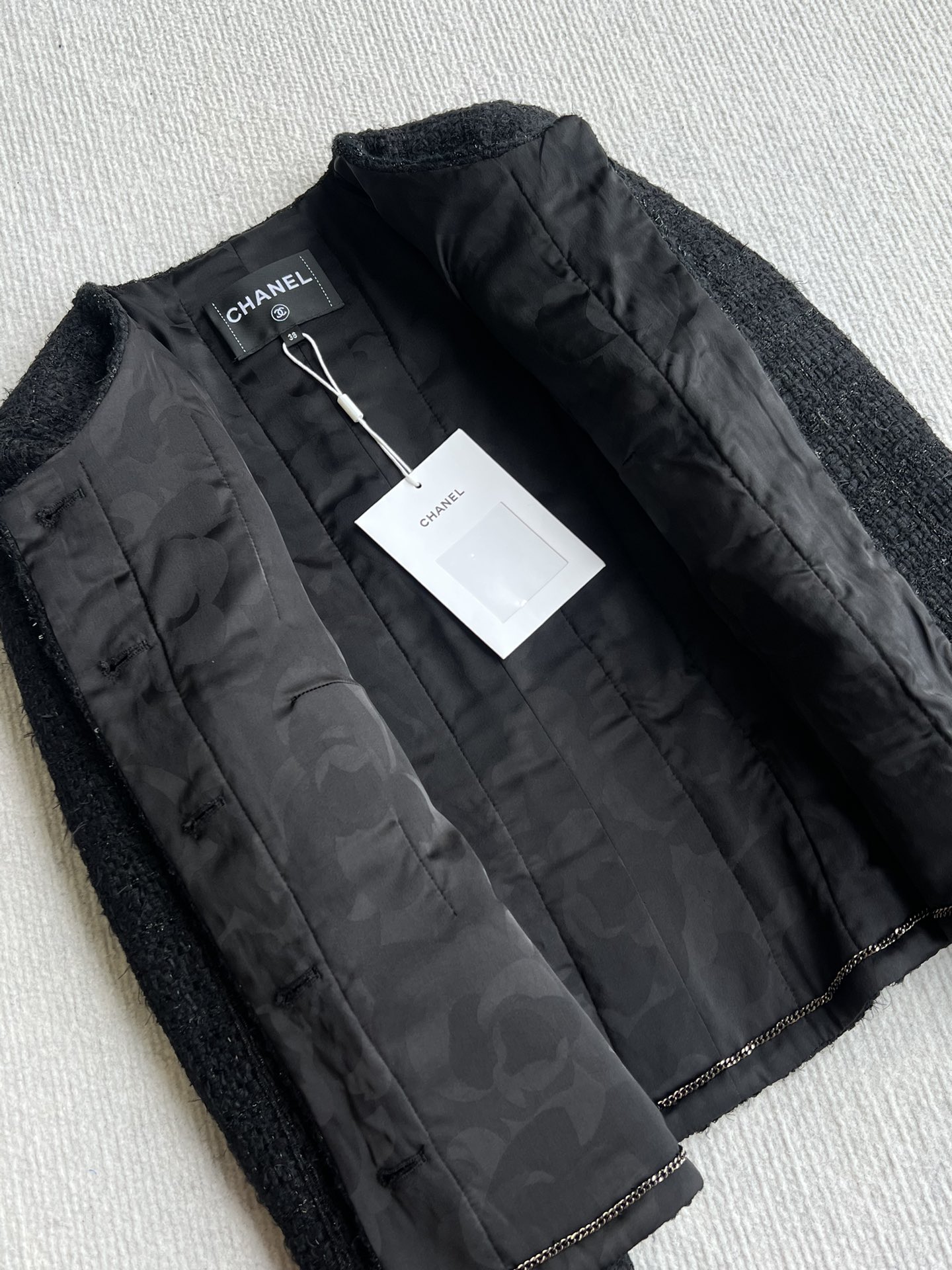 Chanel Black Tweed Jacket - Classic Round Neck, Button-Down Wool Blend 3 i1757399247 8082 4