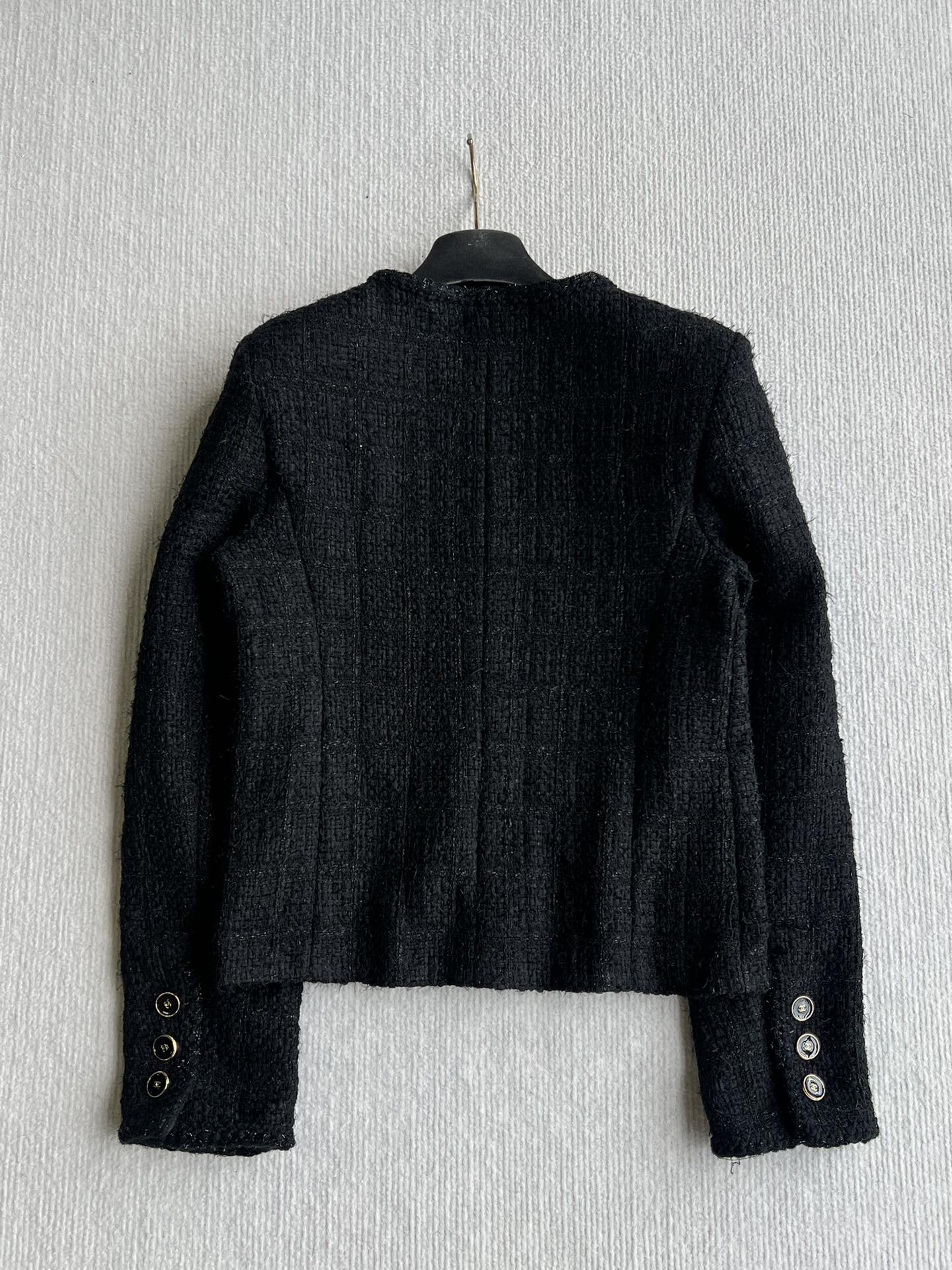 Chanel Black Tweed Jacket - Classic Round Neck, Button-Down Wool Blend 4 i1757399248 6416 8