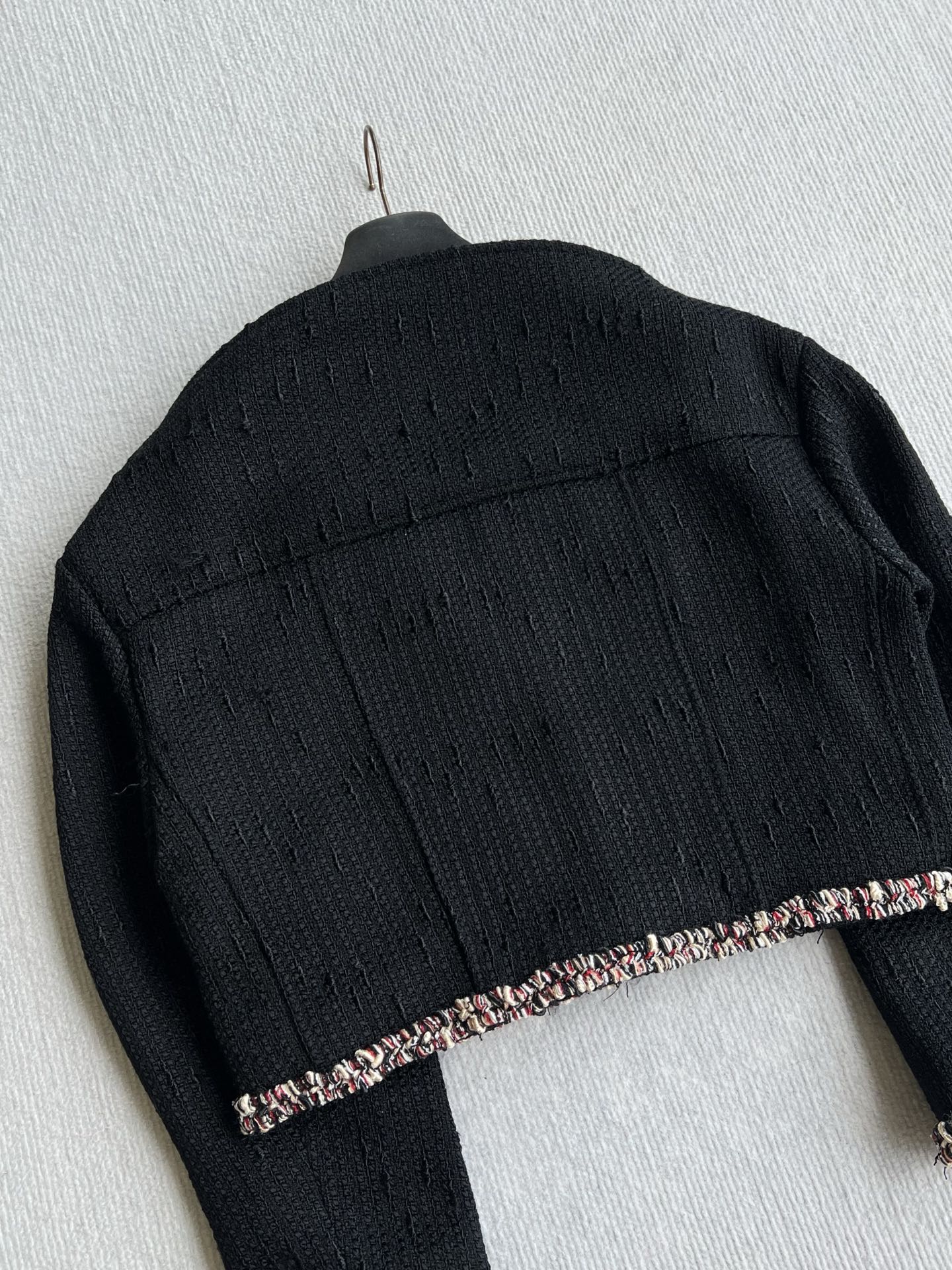CHANEL Black Braided Trim Cropped Jacket