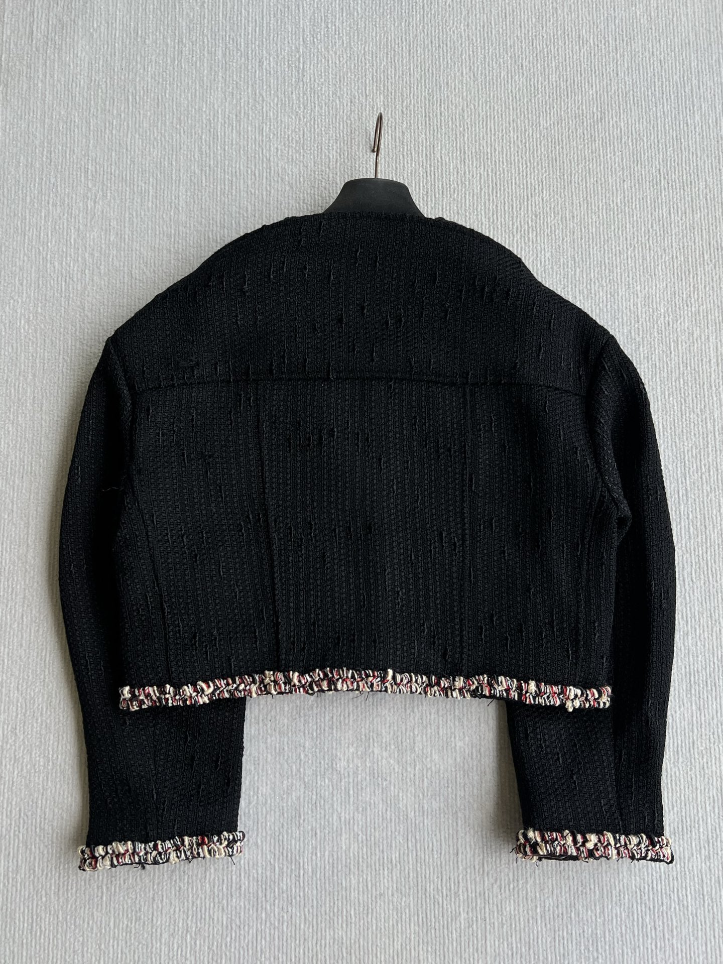 CHANEL Black Braided Trim Cropped Jacket