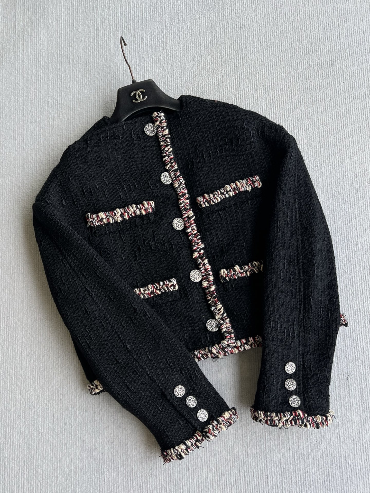 CHANEL Black Braided Trim Cropped Jacket