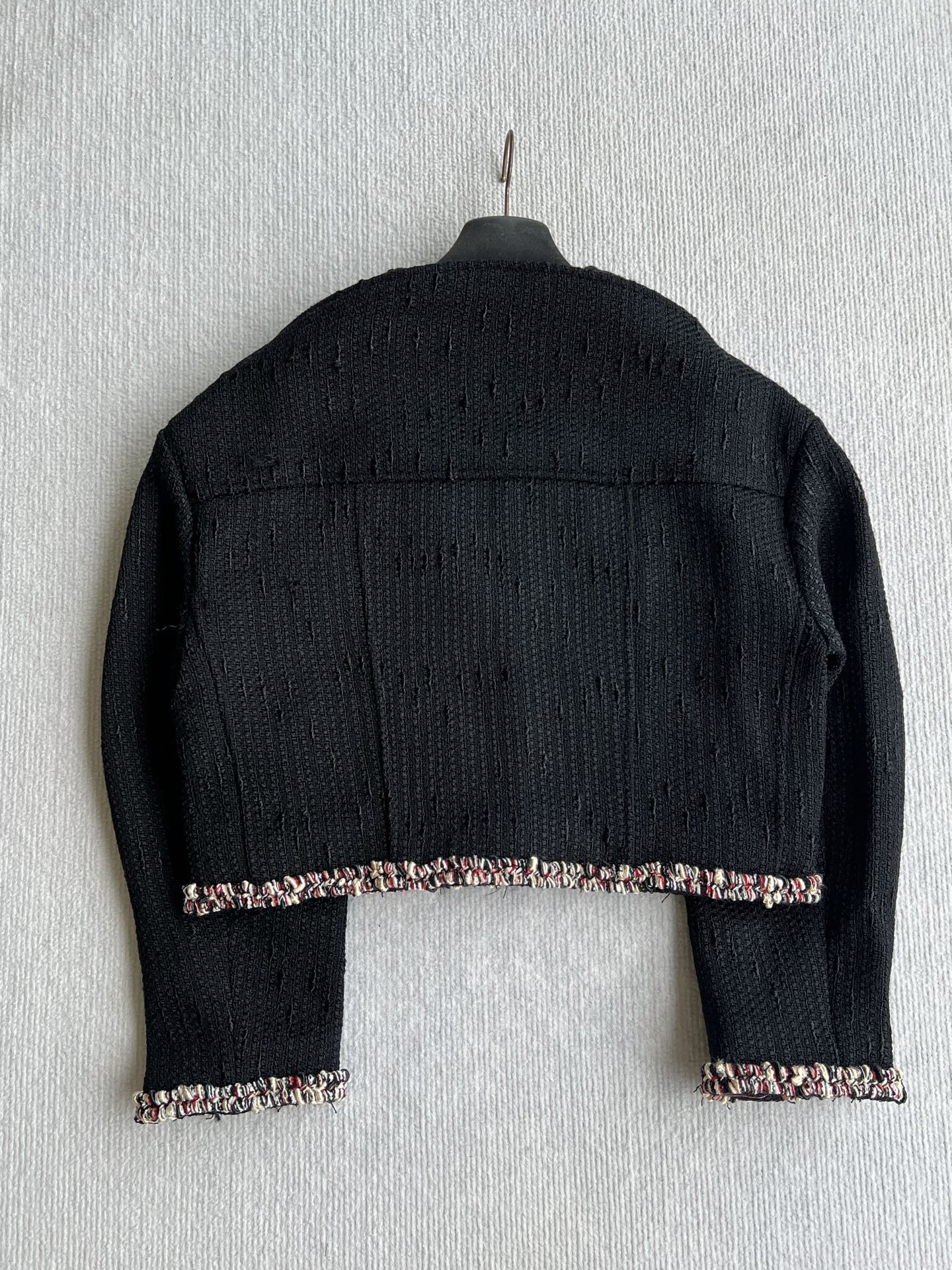 CHANEL Black Braided Trim Cropped Jacket