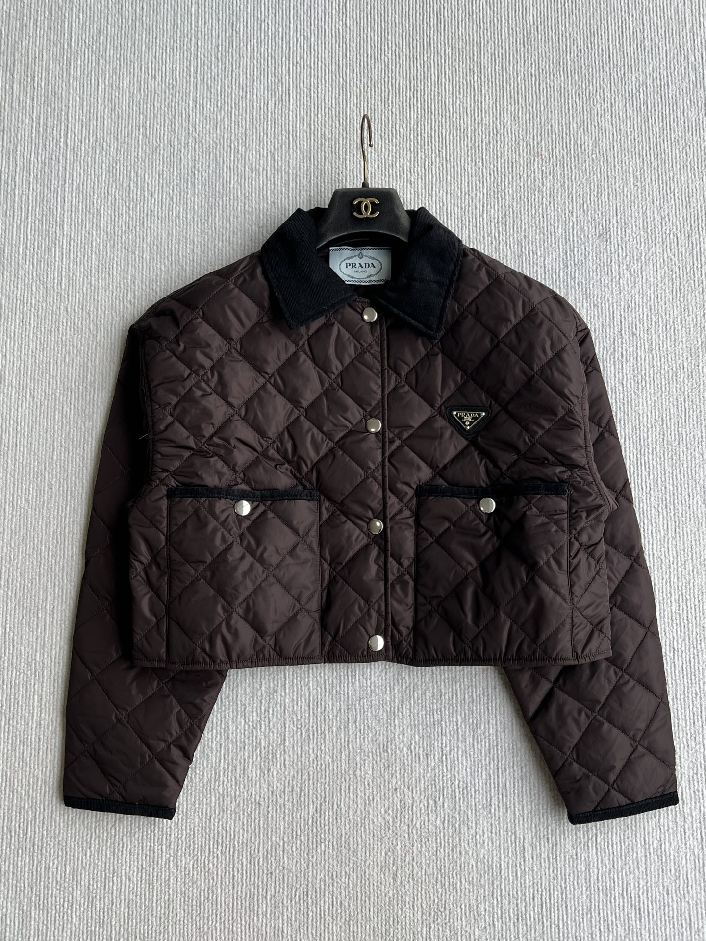 Prada Brown Quilted Cropped Jacket