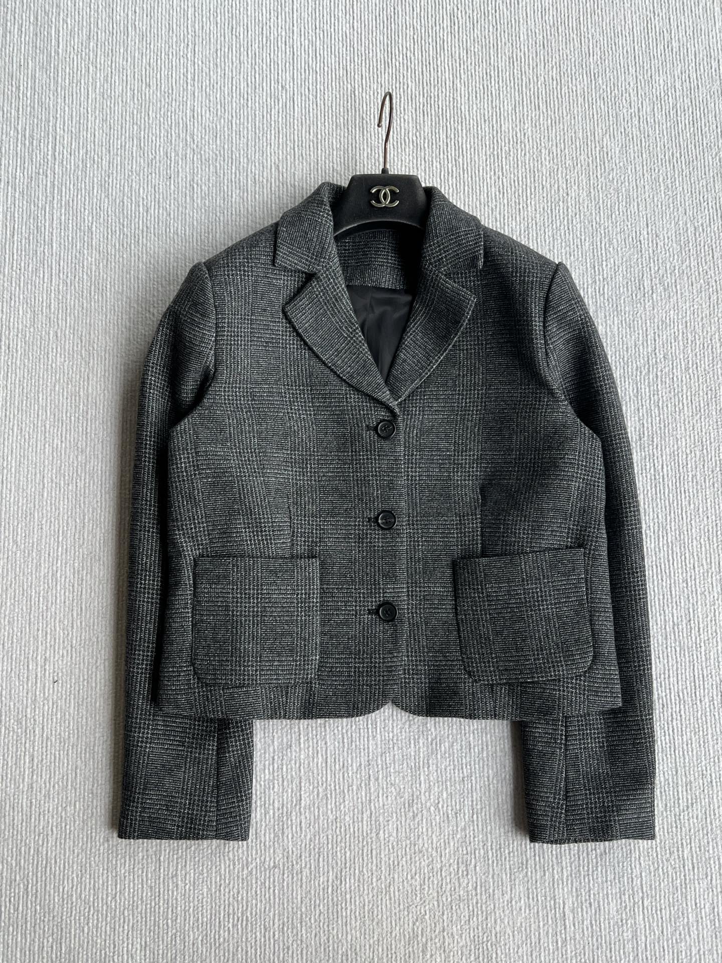 Celine Gray Cropped Blazer