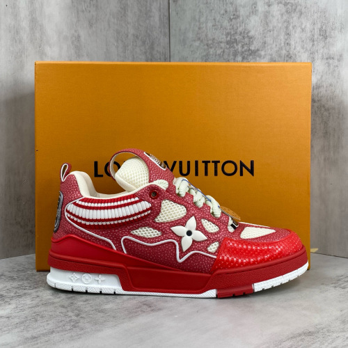 Louis Vuitton 2025 Men's Red Leather Trainer Sneakers 1 Louis Vuitton 2025 Men's Red Leather Trainer Sneakers
