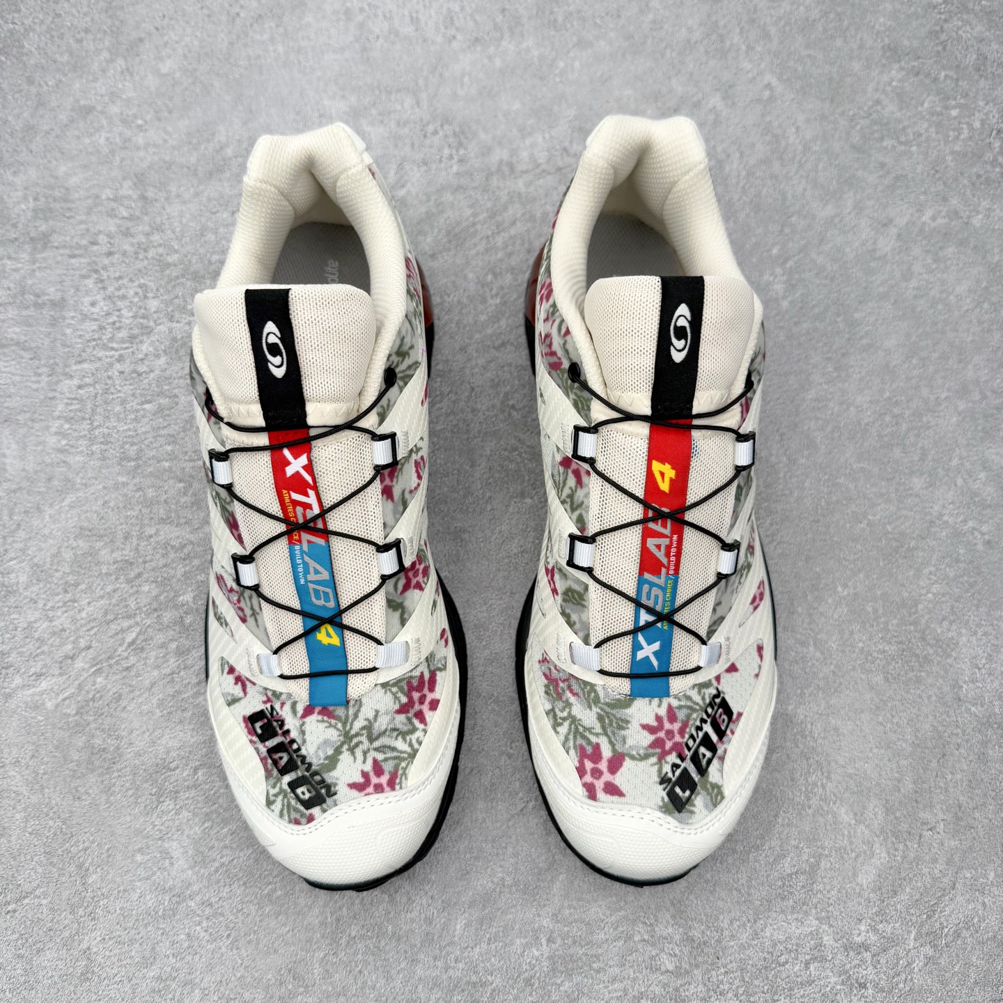 ＃Salomon XT-4 OG Needlepoint Vanilla Ice 阿尔卑斯花卉刺绣复古跑