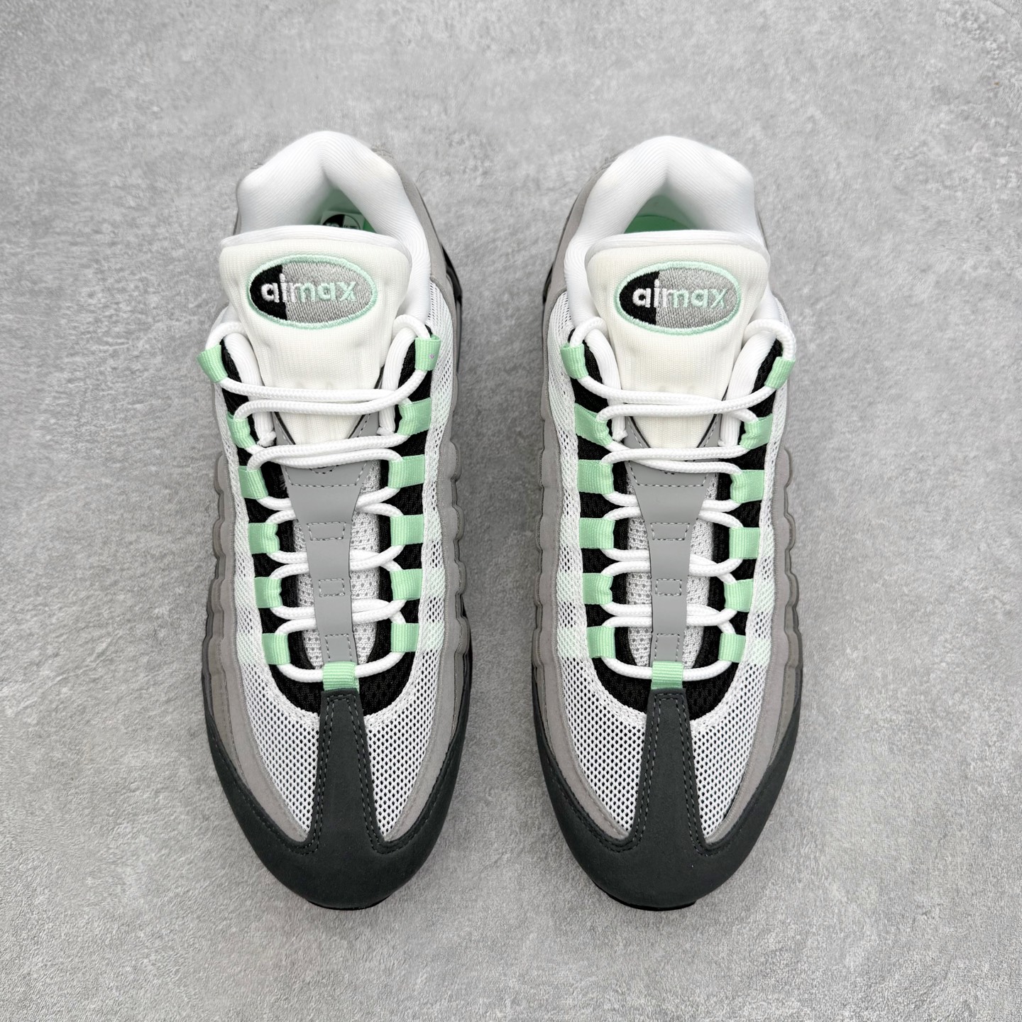 #KZ神版 NK Air Max 95 OG 舒适百搭耐磨低帮气垫休闲跑步鞋 黑灰薄荷绿 HJ5996- #KZ神版 NK Air Max 95 OG 舒适百搭耐磨低帮气垫休闲跑步鞋 黑灰薄荷绿 HJ5996-