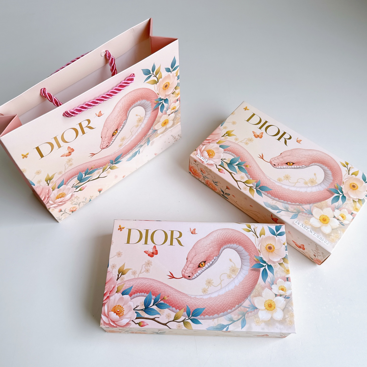 Edición azul y dorada, edición dorada: set de cinco labiales de muestra Dior Pink Snake, edición azul y dorada, edición…