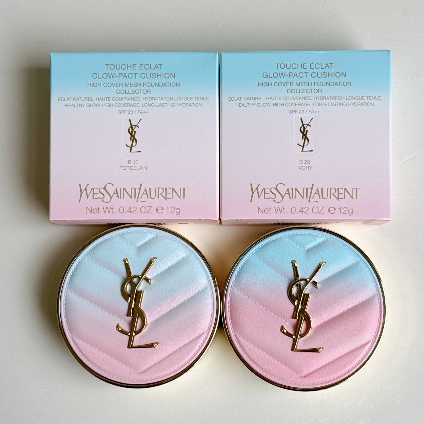 Se puede combinar con etiqueta china ✔️ Yves Saint Laurent cushion de rosa degradado 12g! Tonos: B10#, B20#.