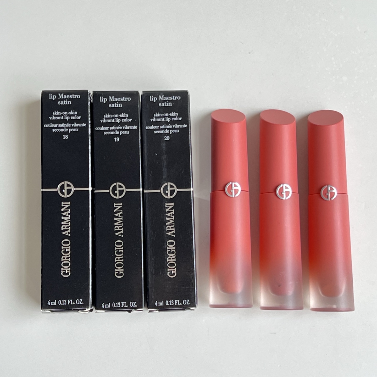 阿玛尼裸棕水唇釉4ml！色号：18#，19#，20#。