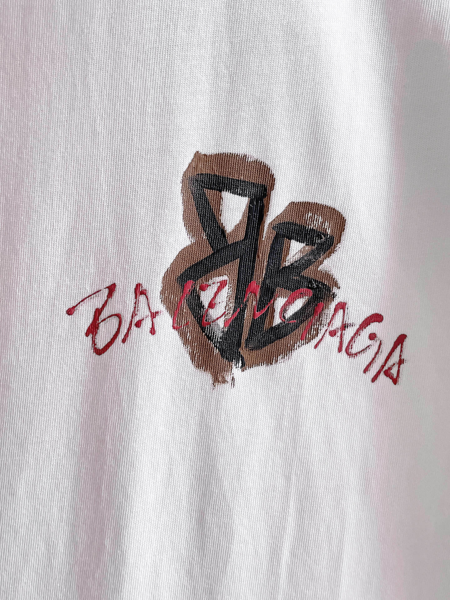 巴黎世*BALENCIAGA 25SS春夏新款首发专柜最新款短袖圆领T恤 手绘高端订制 设计前卫时尚!