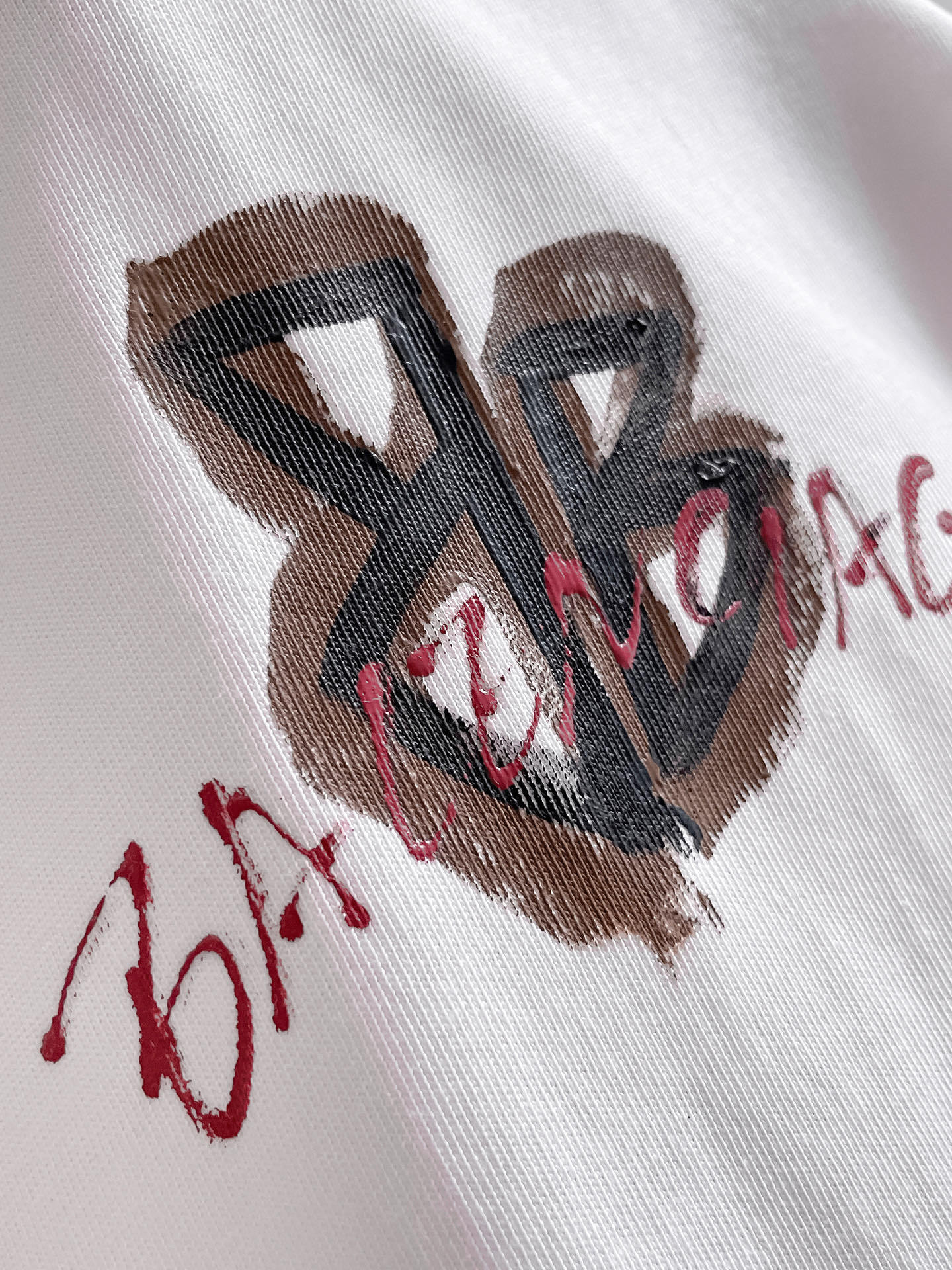 巴黎世*BALENCIAGA 25SS春夏新款首发专柜最新款短袖圆领T恤 手绘高端订制 设计前卫时尚!
