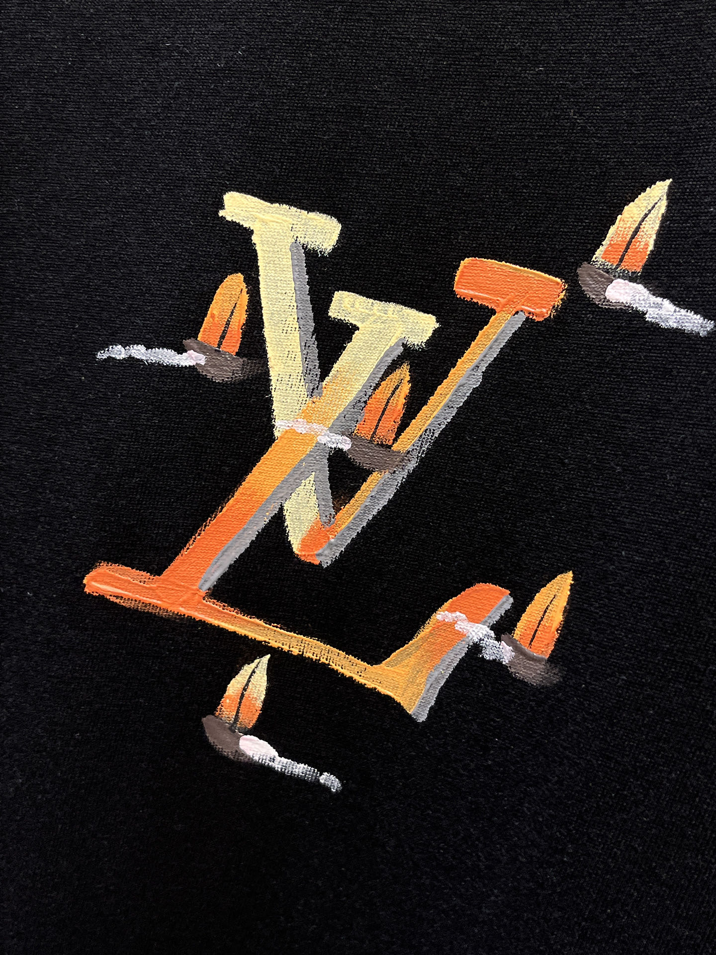 路易威登LV26春夏新品专柜首发最新款短袖圆领T恤 高端订制 设计前卫时尚！品牌logo手绘重工艺设计，