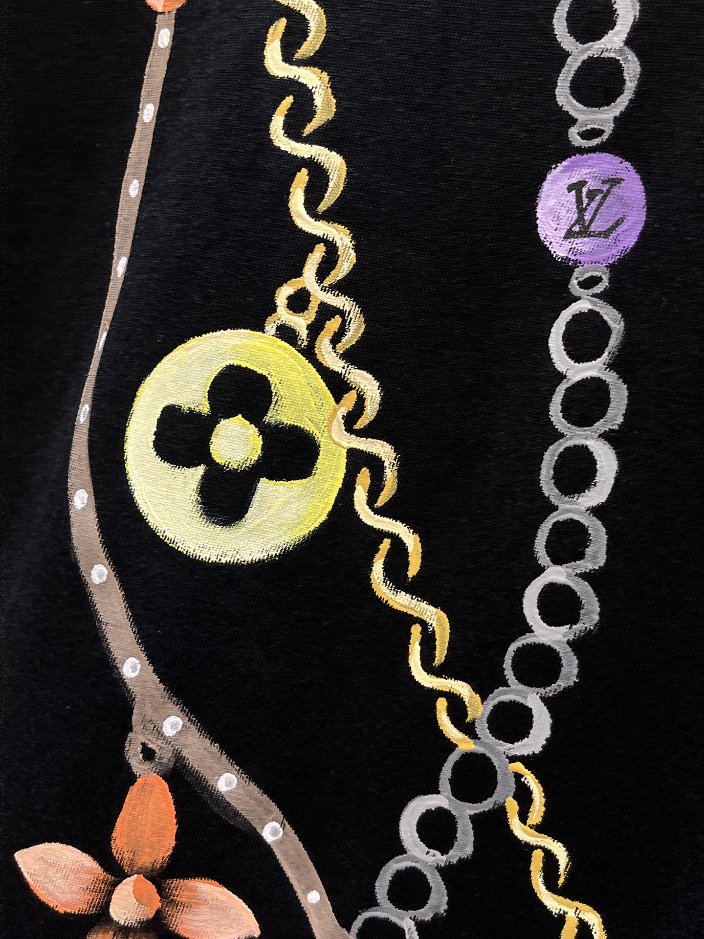 路易威登LV26春夏新品专柜首发最新款短袖圆领T恤 高端订制 设计前卫时尚！品牌logo手绘重工艺设计，