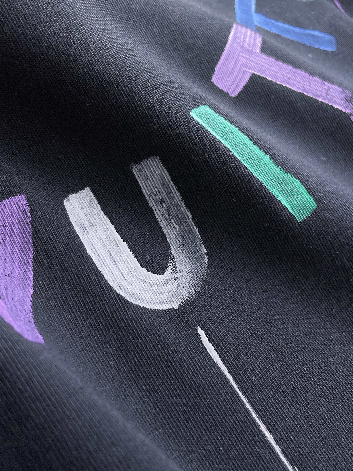 路易威登LV26春夏新品专柜首发最新款短袖圆领T恤 高端订制 设计前卫时尚！品牌logo手绘重工艺设计，