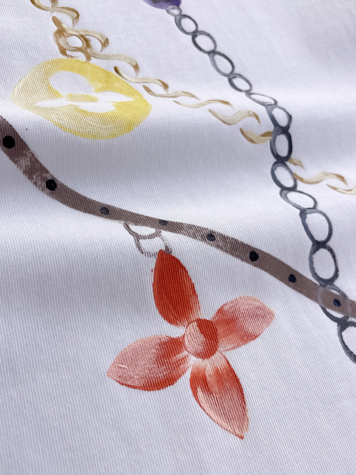 路易威登LV26春夏新品专柜首发最新款短袖圆领T恤 高端订制 设计前卫时尚！品牌logo手绘重工艺设计，