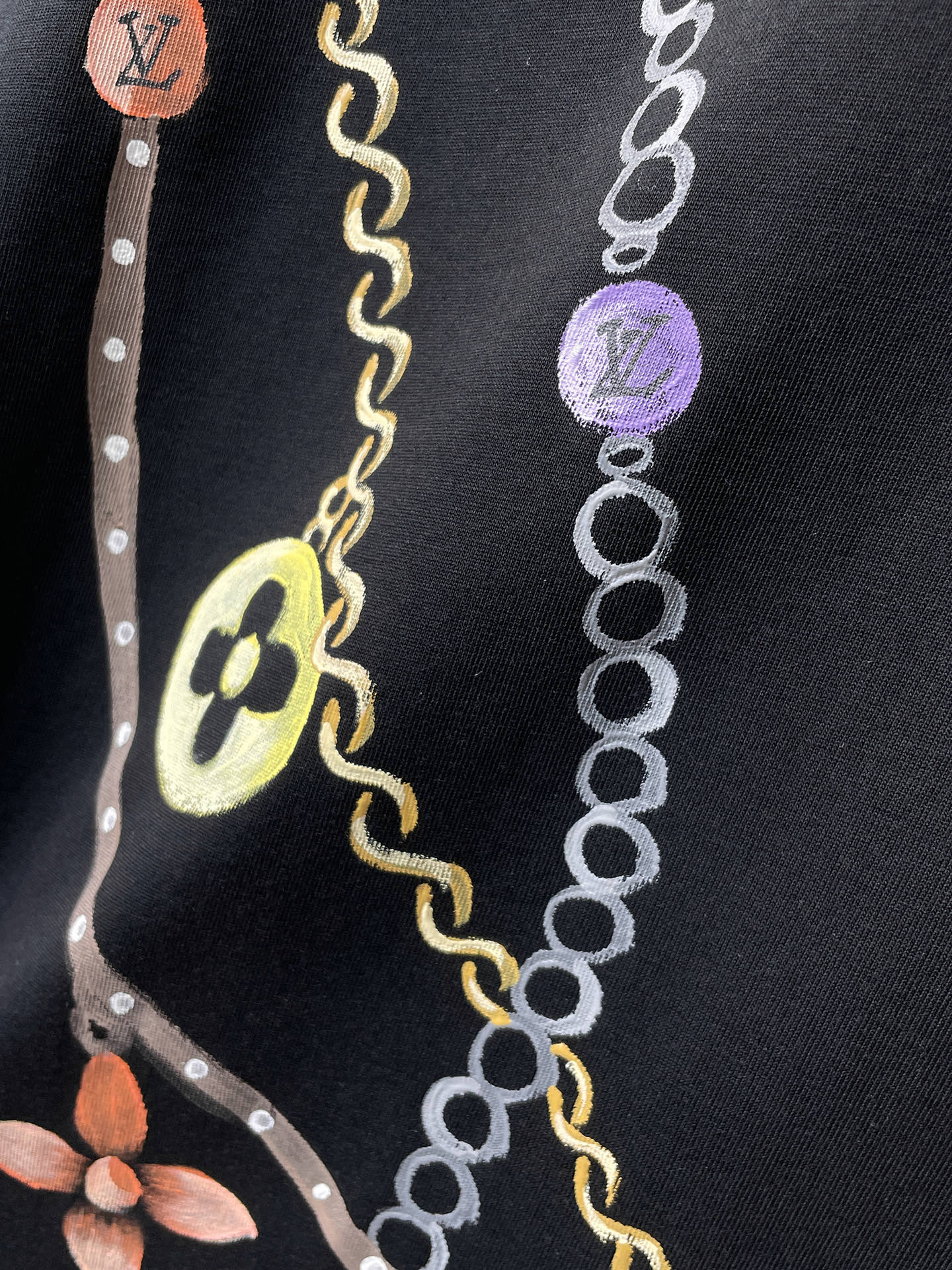 路易威登LV26春夏新品专柜首发最新款短袖圆领T恤 高端订制 设计前卫时尚！品牌logo手绘重工艺设计，