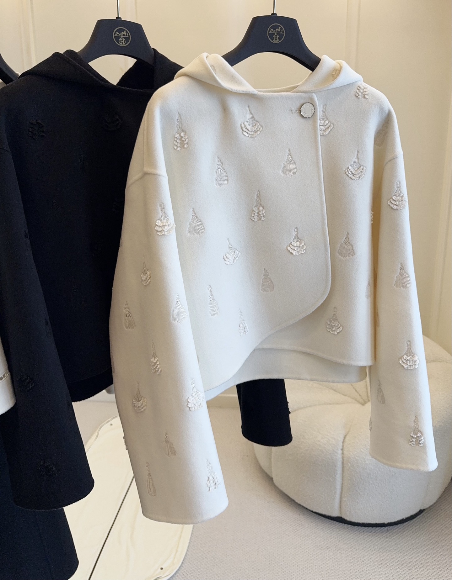 Hermès Embroidered Hooded Short Coat - Chic, Elegant, and Utterly Captivating