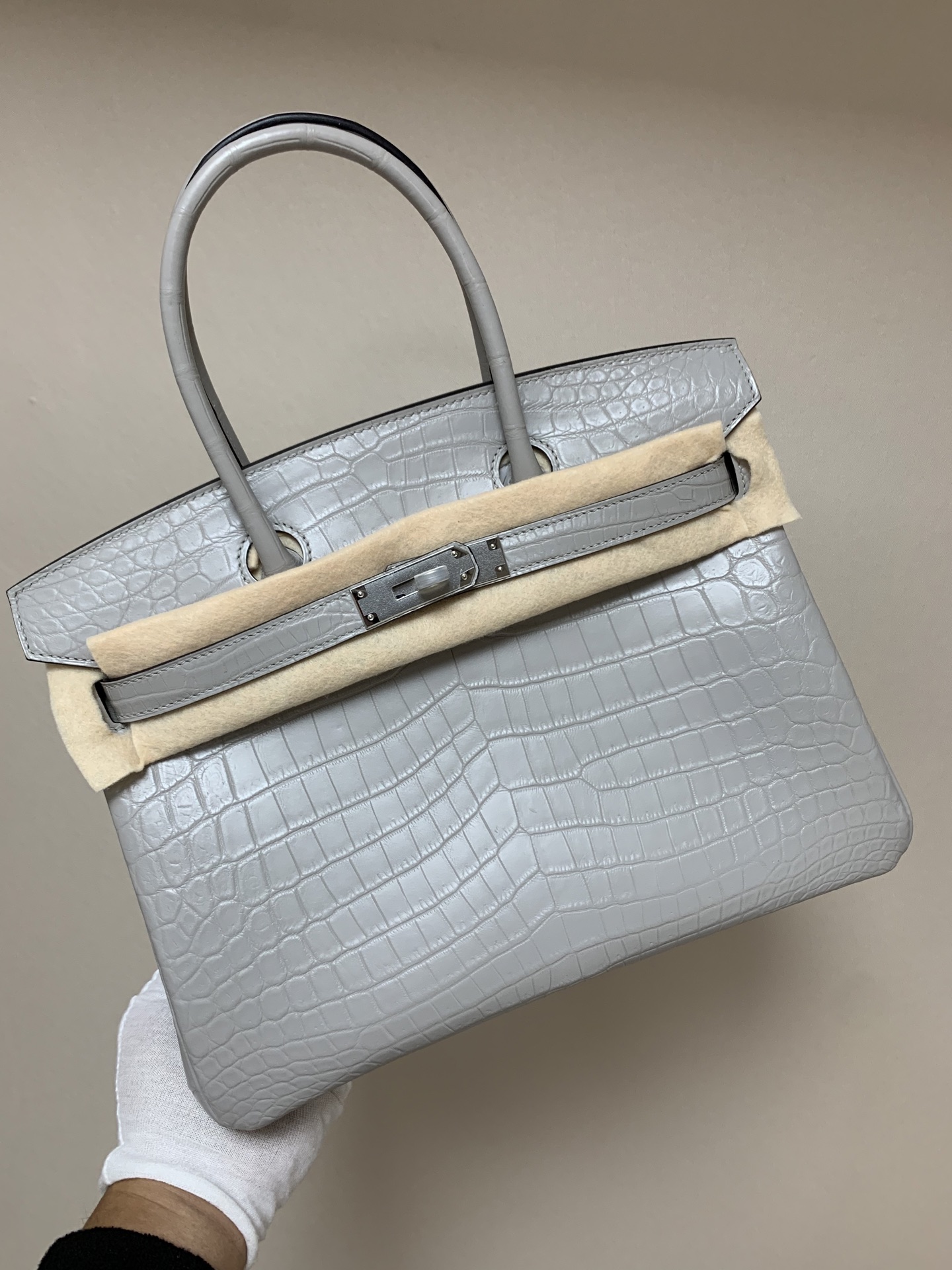 NO:699436,Platinum 30 Nile matte 3 leather to glacier gray, gold and silver buckles complete., Hermes, hermes, Hermes,19860909铂金30尼罗哑光3张皮对版冰川灰,金银扣齐全.,爱马仕,hermes,Hermes,,Bag