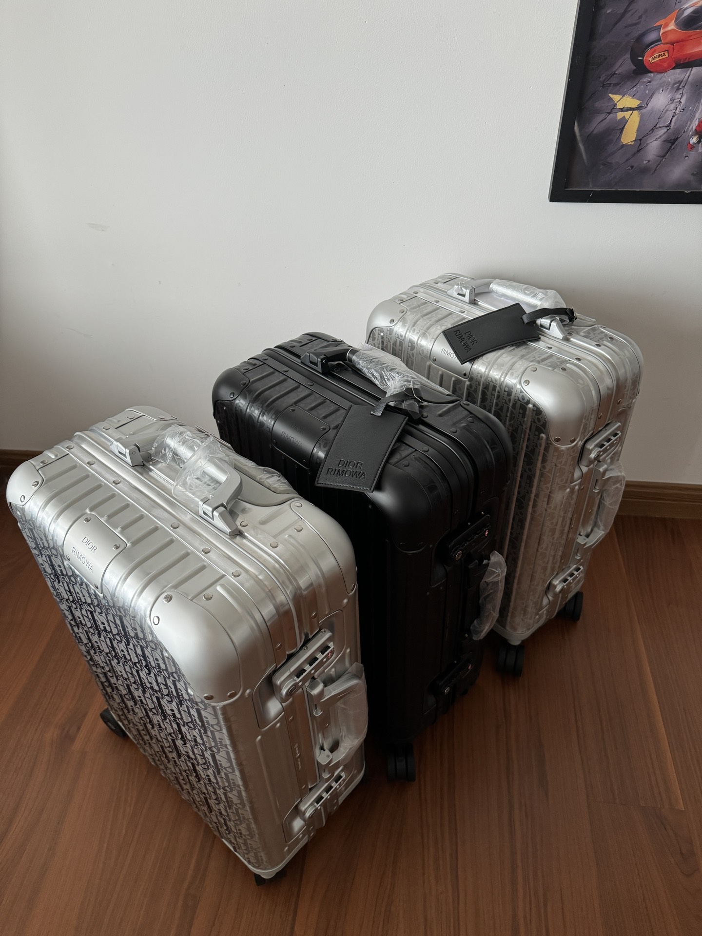 Dior x Rimowa suitcase Silver Black Oblique travel