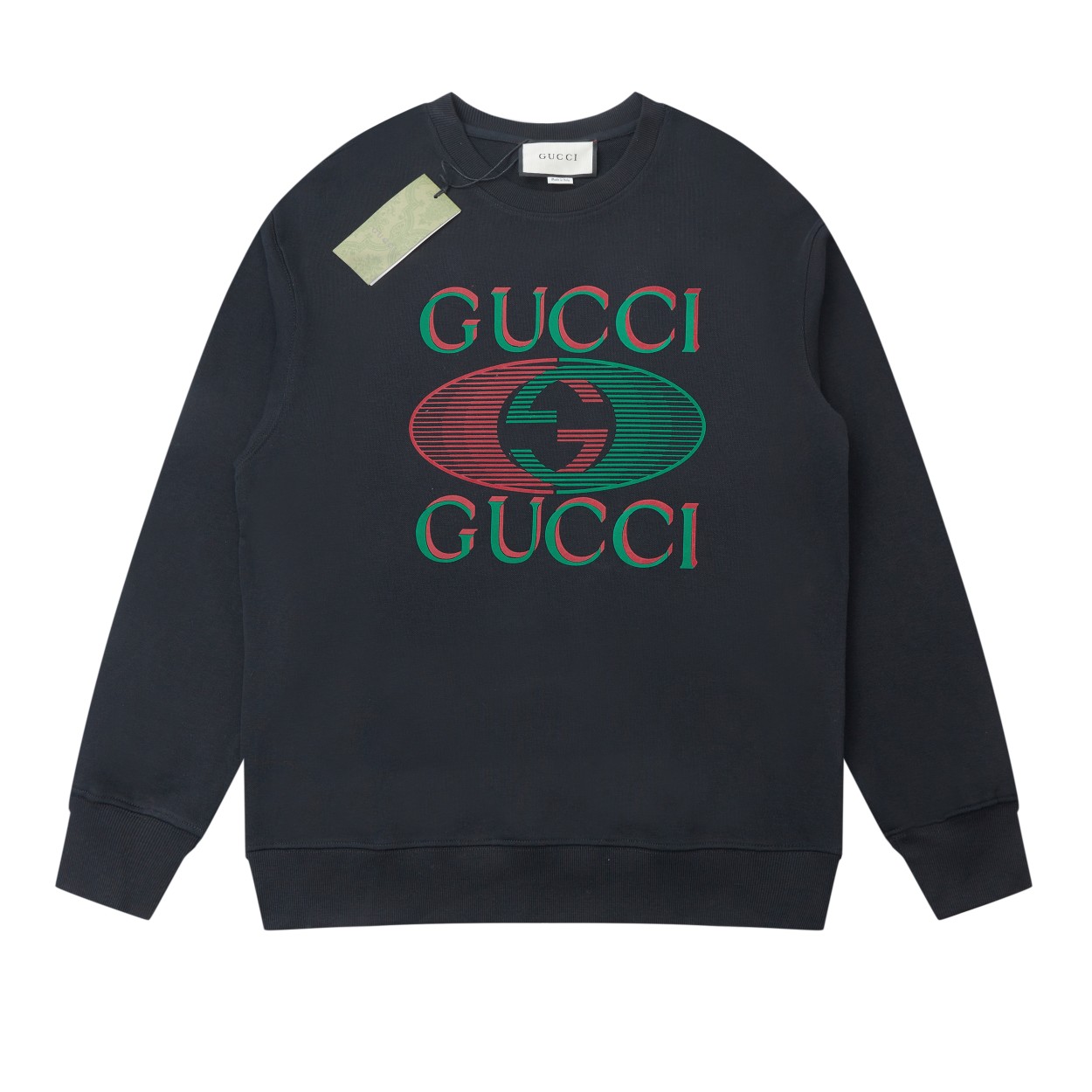 Versión alta ✨GU✨🆕sudadera con cuello redondo y letras de felpa, lujo ligero, prenda imprescindible para el uso diario…
