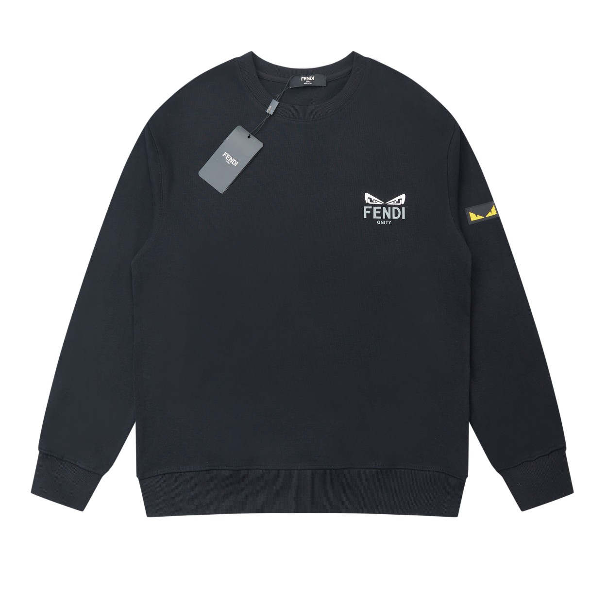 Versión alta ✨FD✨🆕 sudadera con capucha de cuello redondo con logo clásico de otoño-invierno, lujo ligero, p…