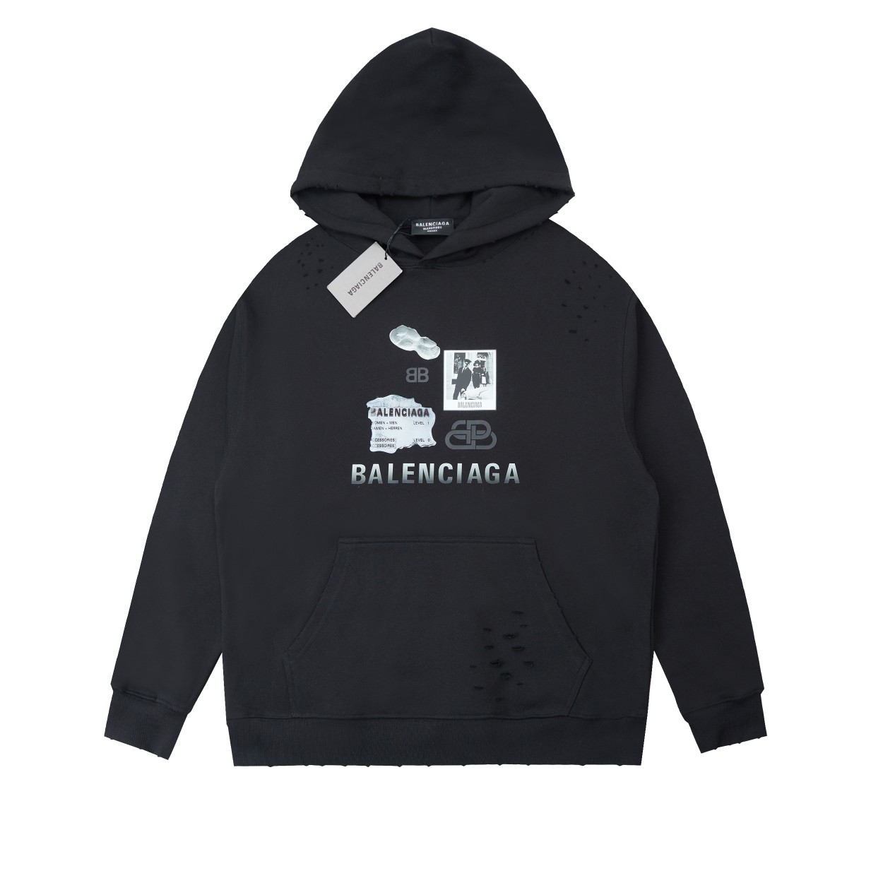 NO:541306,High-version Paris 25-matched micro-old hat-collar sweatshirt Light luxuryism Must-have items for men and women's daily commuting outfits Correct version Welcome to compare Detailed features · Use 420g original fabric high-density plain-washing wind · Facial dust-free hair burning process Cut and hair-absorbing bottom · Handmade wire mesh environmentally friendly water slurry printing + foaming · Double-needle car thread cross-seaming process · Original model's water-washed hanging tag moisture-proof paper packaging Color black/off-white Size S M L XL,,hoodie,sweatshirts,hats,alexander wang19860909高版本 巴黎25磨破微做旧帽领卫衣 轻奢主义 男女日常通勤穿搭必备单品 正确版本 欢迎对比 详细特征 · 采用420克原版面料高密平纹洗水风 · 面部无尘烧毛工艺 割破磨毛 底部吸毛 · 手工丝网环保水浆印花＋发泡 · 双针车线跨缝工艺 · 原版主唛水洗吊牌防潮纸包装 颜色黑色/灰白色 尺码S M L XL,,hoodie,sweatshirts,hats,alexander wang,Men's clothing