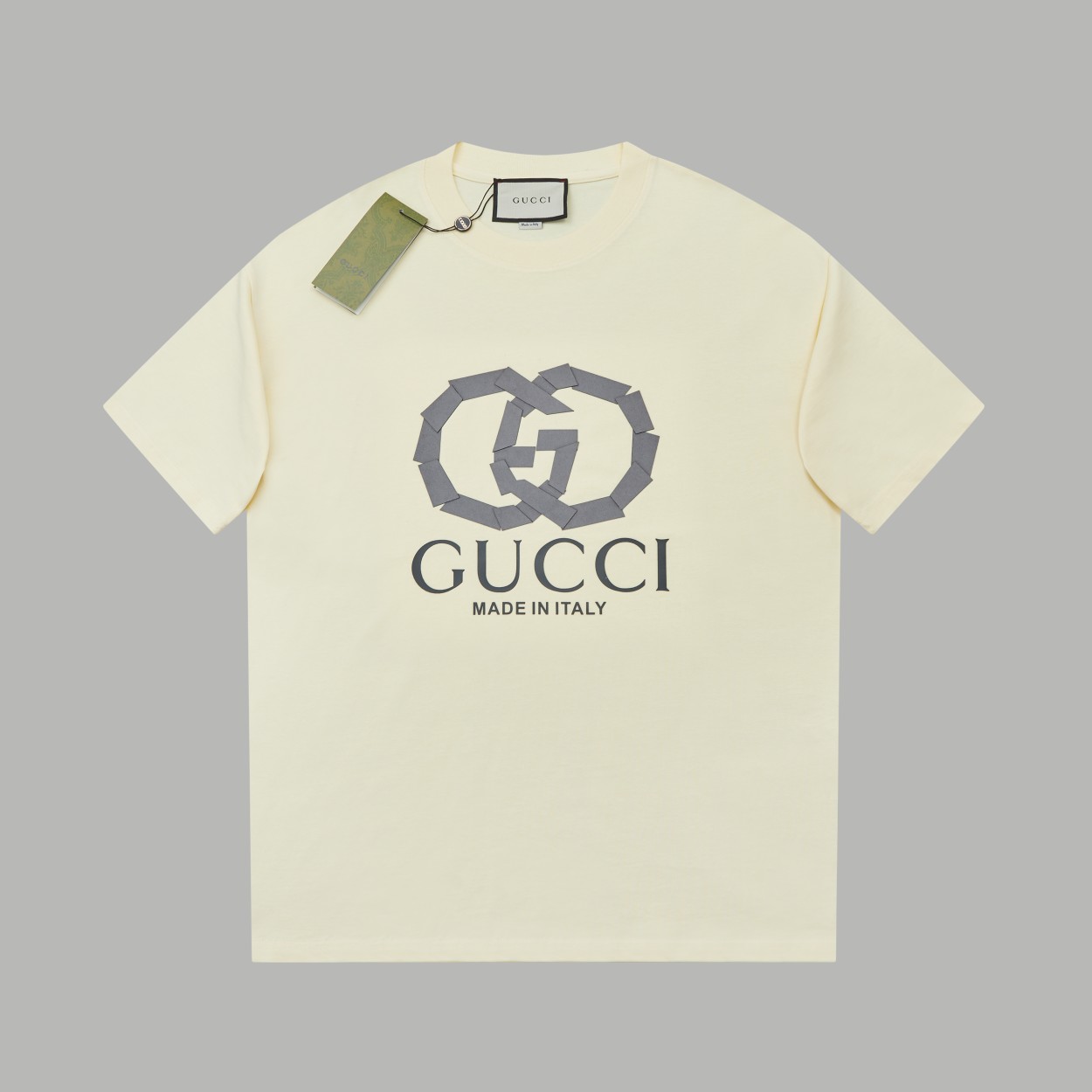 ✨GU✨🆕Nuevo 25SS primavera/verano, camiseta de manga corta clásica con doble G y parche, lujo ligero, imprescindible pa…