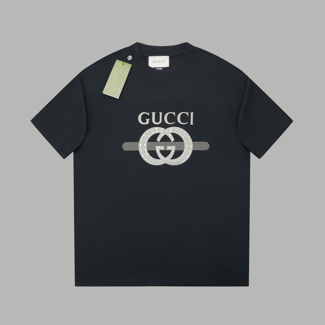 ✨GU✨🆕Nuevo 25SS primavera/verano, camiseta de manga corta clásica con doble G y pedrería, lujo ligero, imprescindible …