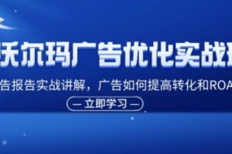 【网赚上新】090.沃尔玛广告优化实战班,广告报告实战讲解,广告如何提高转化和ROAS等