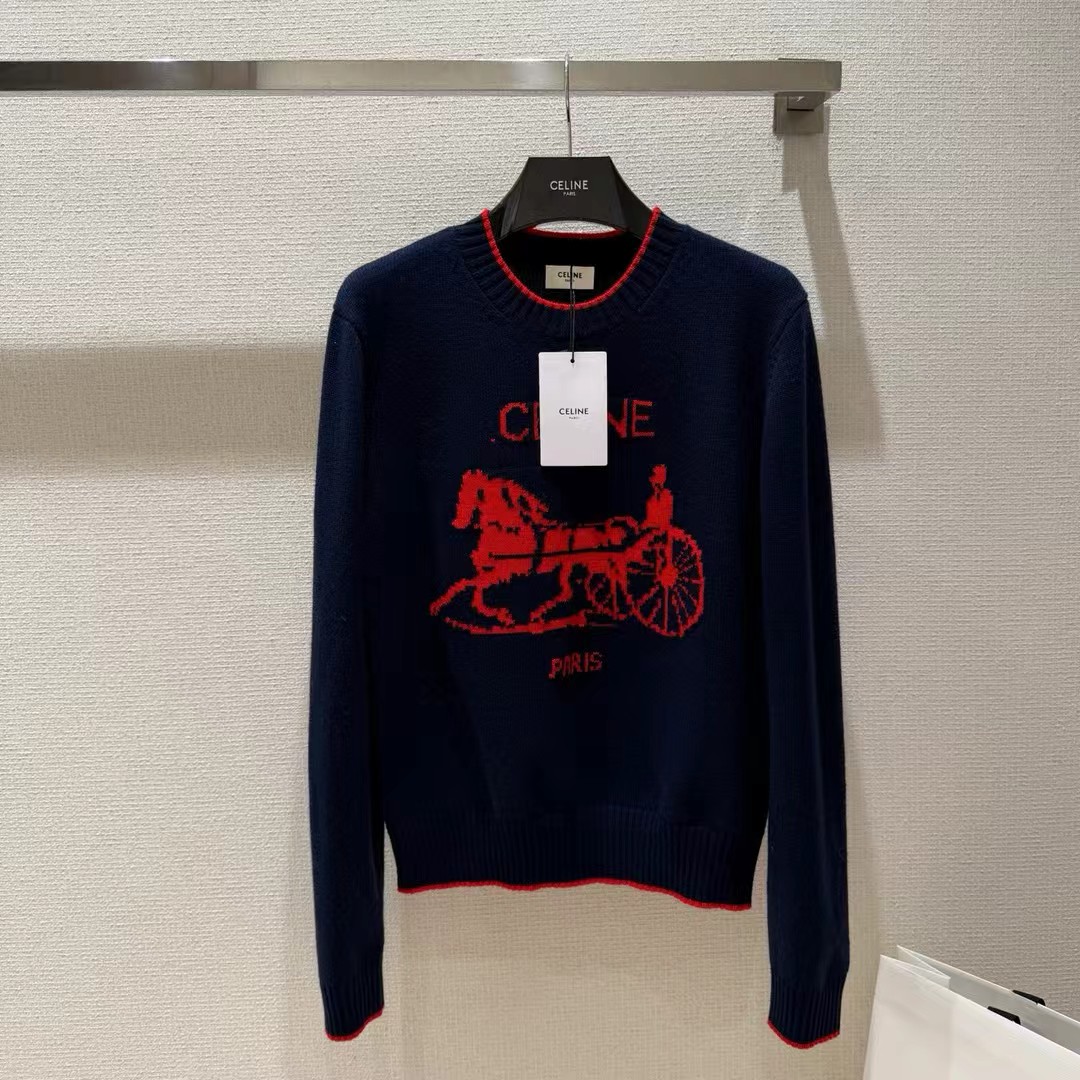 Celine Horse Intarsia Sweater