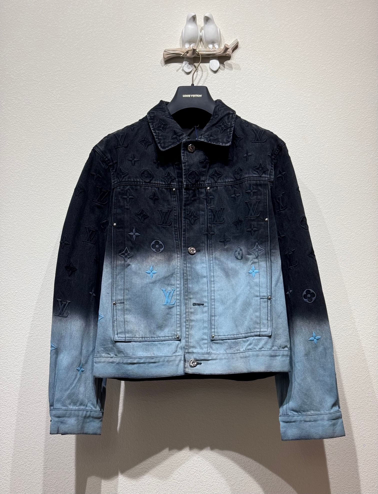 Louis Vuitton Vêtements Manteaux & Blousons Bleu Broderie de fleurs