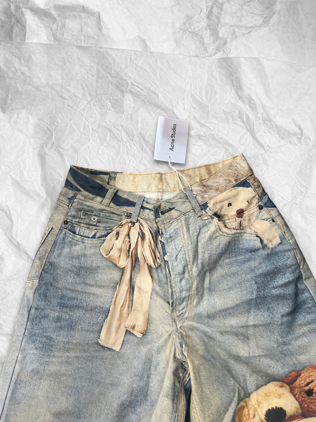 Acne Studios ACNE 3D泰迪小熊印花牛仔裤