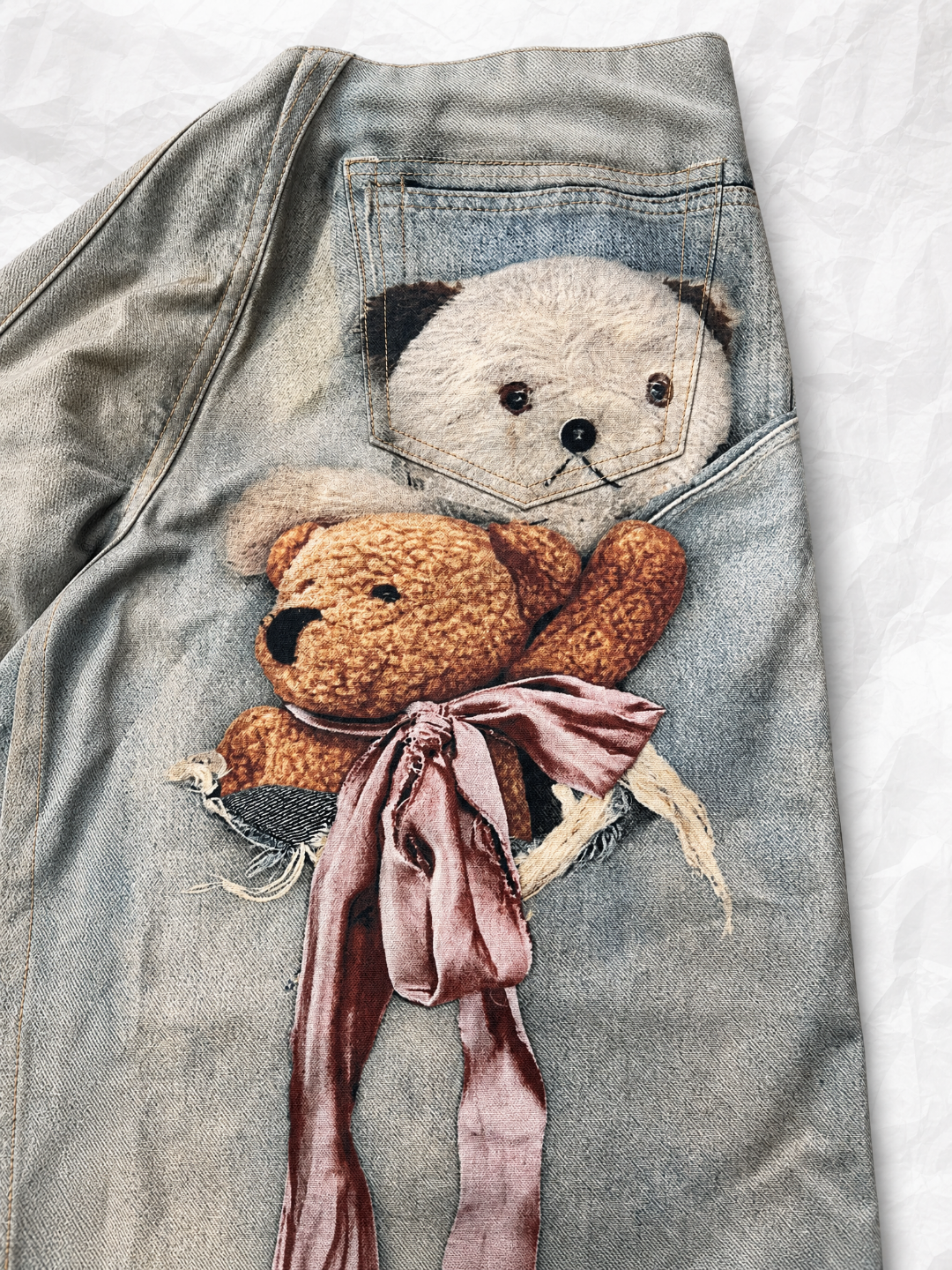 Acne Studios ACNE 3D泰迪小熊印花牛仔裤