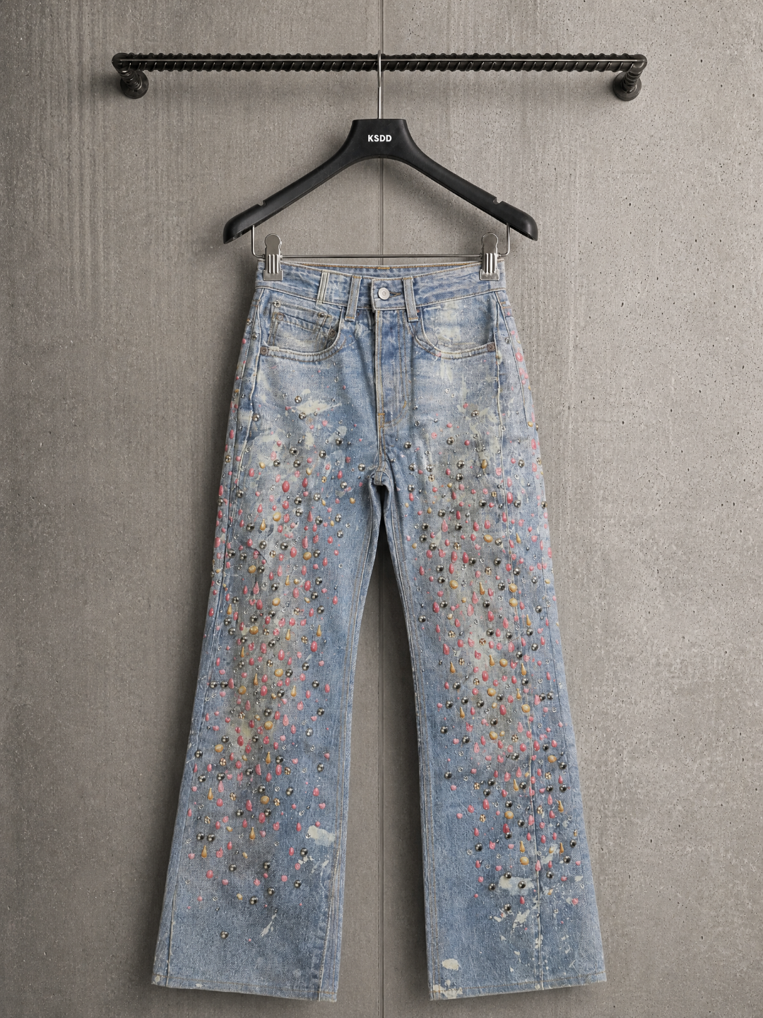 Acne Studios ACNE 烫钻铆钉3D印花牛仔裤