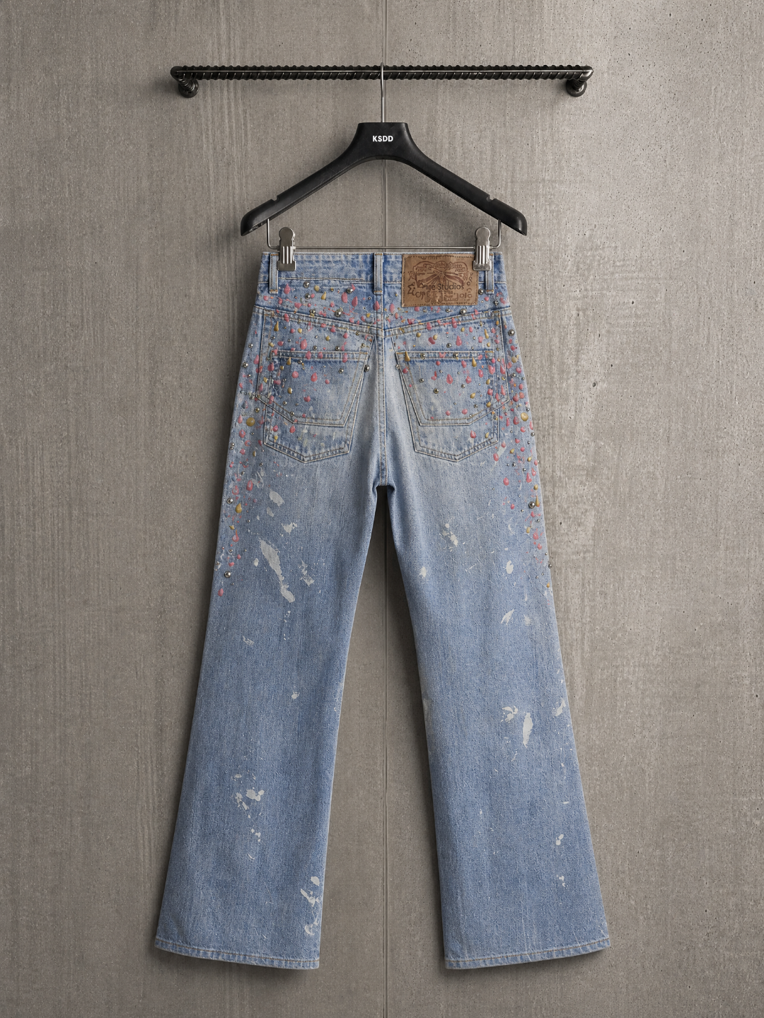 Acne Studios ACNE 烫钻铆钉3D印花牛仔裤