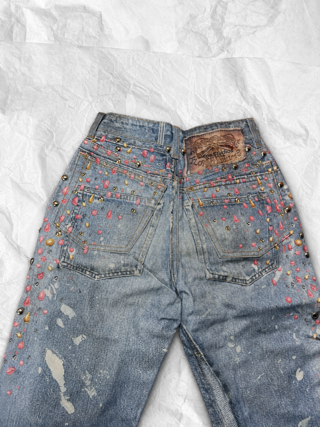 Acne Studios ACNE 烫钻铆钉3D印花牛仔裤