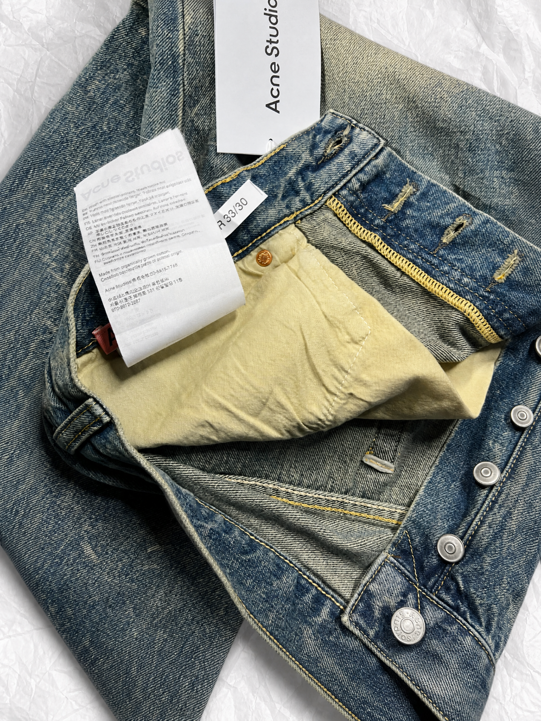 Acne Studios ACNE 斑驳纹洗水做旧牛仔裤