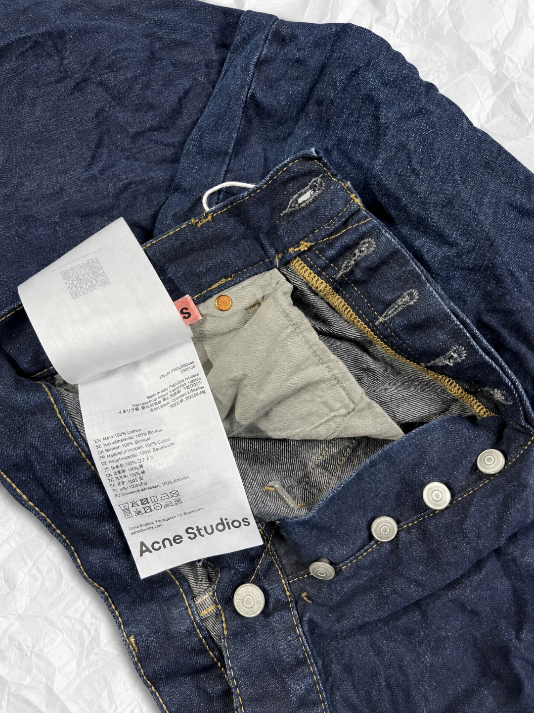 Acne Studios ACNE褶皱风格牛仔裤