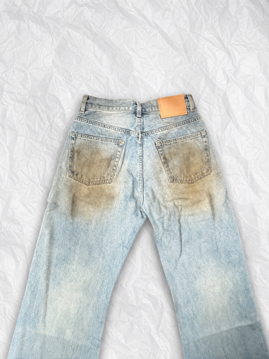 Acne Studios ACNE 破洞泥染洗水做旧牛仔裤